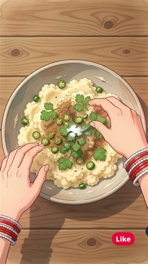 Ghibli Style Aloo Tikki Chaat | Cozy Rainy Day Cooking ASMR #asmr #cooking #shortvideo #shortsviral