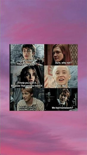 “Different Types of Students When Someone Asks to Copy HomeworkHarryPotterMeme #HomeworkHumor