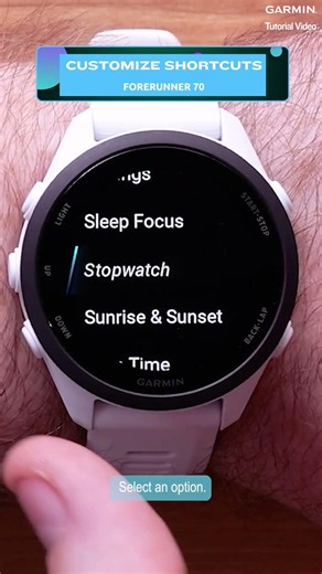 How to Set Up Button Shortcuts on Garmin Forerunner 70 - Tutorial
