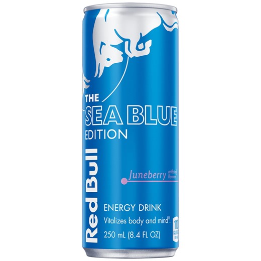 Red Bull Sea Blue Edition Energy Drink, Juneberry, 80mg Caffeine, 8.4 fl. oz. Can