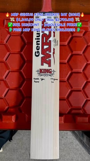  $1,349.99 ONLY (Was $2,700.00)  MRF GENIUS KING CRICKET BAT (2025)...