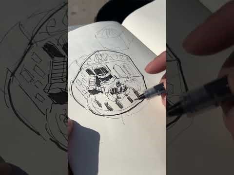 I bring my sketchbook everywhere just in case I have an idea - here is a real time drawing design
