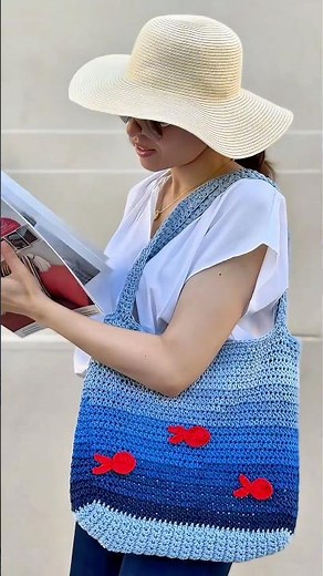 Crochet bag 🧶 Seaside 🌊 Easy crochet tutorial for beginners #crochet #easycrochet