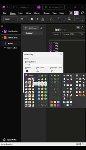 How to revert circle checkbox change in latest OneNote update