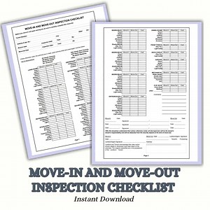 Move-in & Move-out Inspection Checklist | Printable Rental Property Form | Tenant and Landlord Checklist - Etsy UK