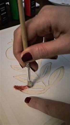 🔆 Stencil Print Art without bleeding 🖌️ #art #stencil #newtry #DIY #fabricpainting #pomegranateasmr