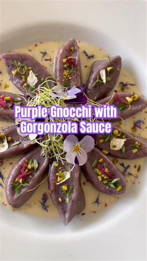Purple Gnocchi with Gorgonzola Sauce #food #recipe ⬇️