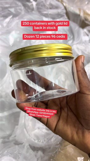 Looking for packaging that makes your cosmetic products look elegant, professional, and irresistible? Our 250g jars with golden lids are the perfect choice ✨💛 These jars are not just containers — they instantly elevate the presentation of your skincare and beauty products. Why cosmetic brands love these jars: ✨ Aesthetically pleasing – The clear jar paired with the beautiful gold lid gives your products a luxurious and premium look that customers are naturally drawn to. ✨ Elevates your brand – 