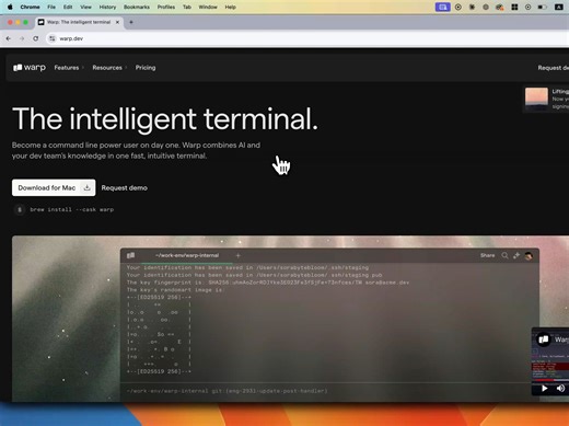 全面支持AI的终端命令行-Warp