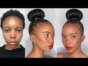 How to do a Ballerina bun on short 4c hair| No heat| Wedding hairstyle for 4c hair