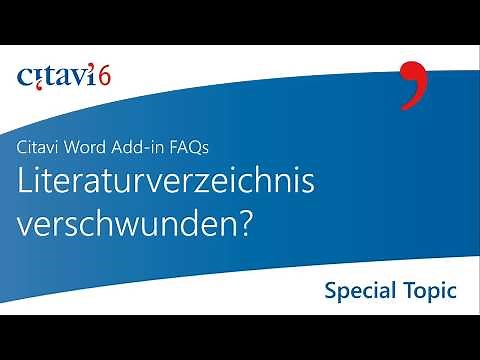 Citavi 6 Word Add-in: Literaturverzeichnis verschwunden? (4.1)