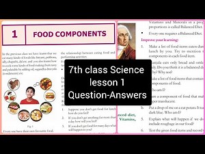 7th class science Lesson 1 'FOOD COMPONENTS' Question - Answers| TS board Science 7th class