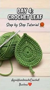 Day 4 🌿 Crochet Leaf Tutorial | Step by Step Leaf Making | Easy Crochet for Beginners 🧶