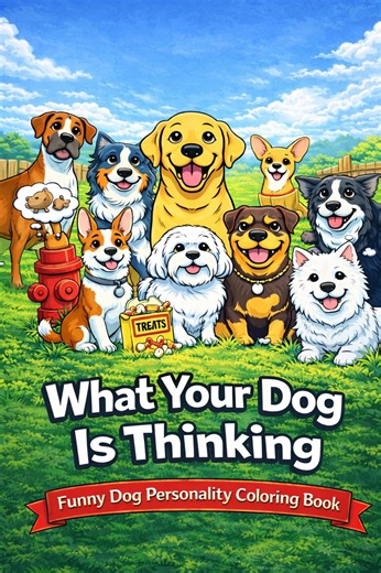Funny Dog Personality Coloring Book | What Your Dog is Thinking (digital Download) - Etsy