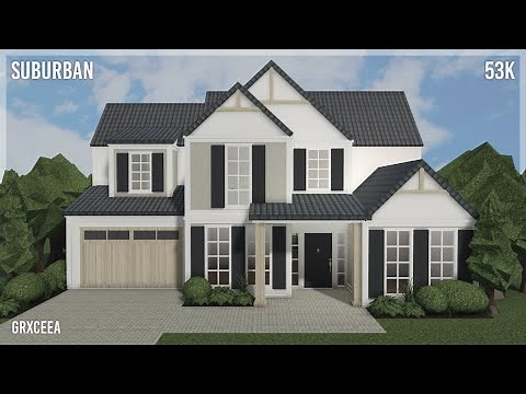 53k Suburban House Exterior | Bloxburg Speedbuild | Grxceea