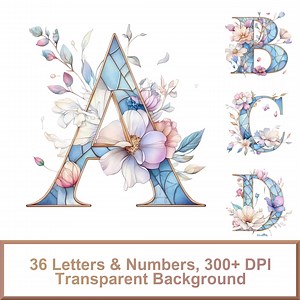 Stained Glass Wedding Alphabet PNG – 36 Letters & Numbers | Wedding Card Letters, High-res Clipart, Transparent Background, Digital Download - Etsy UK