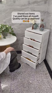 Chest of 5 Drawers Plastic Stackable Drawer Tower Dresser Clothes Storage Racks, Chest of Drawers with Storage, Accent Storage Cabinet for Living Room, Entryway, Hallway, White