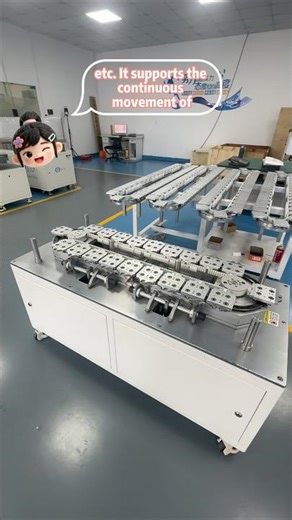 Circular track conveyor line. Circular guide rail drives the track system#machine #automation