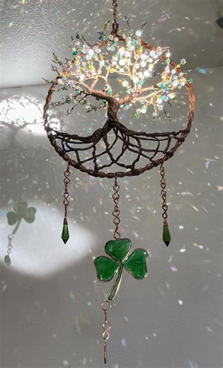 XL Copper Tree of Life Suncatcher, Whimsical Tree Art, Nursery Decor, Hanging Home Decoration - Etsy