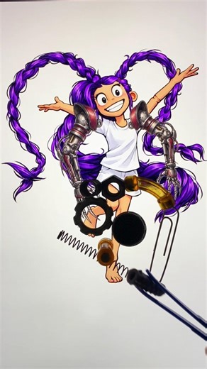 Lili + The Prototype: Scrap Metal Assembly! ⚙️🤖 ASMR #DigitalArt