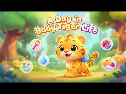 A Day in the Life of a Baby Tiger | Adorable Animal Cartoon Video