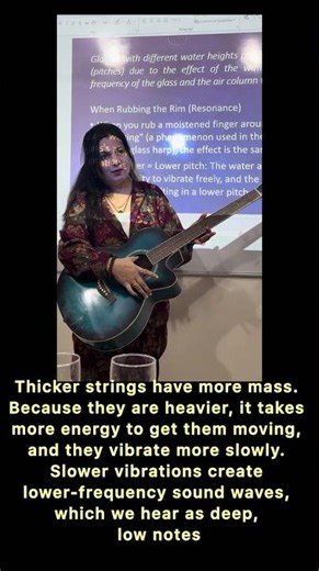 Different sounds in strings of guitar #vibration #strings #guitar #frequency #pitch