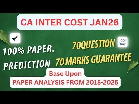 CA INTER COST JAN26 1.5 day exams Strategy with paper prediction and 70 Imp Qn list || ‪@Ajyuvi22‬