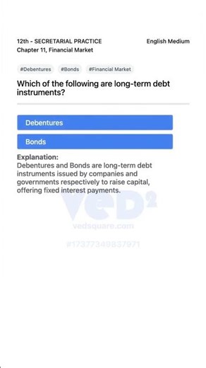 Long Term Debt Instruments Explained 12th Secretarial Practice