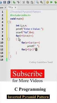 Inverted Pyramid Pattern in C Programming
