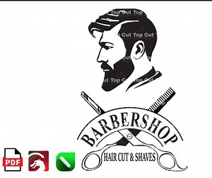 Barbershop Logo and Signage Design Files - Wall Decor, Laser Cutting, Vector Format - Etsy