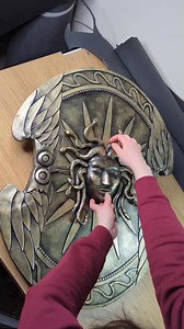 How I made a foam shield for my Athena cosplay. Full video available on my YouTube channel #cosplay #diycraft #tut#tutorial | Lady Arthas Cosplay
