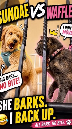 Goldendoodle Fights Cat (Unexpected Ending) #dogvscat #dogshorts #goldendoodle #doglife