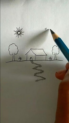 How to Draw a House Scenery Step by Step for Beginners