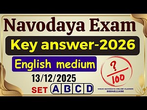 Navodaya key answer 2026 for 6th in English| Navodaya exam answer key 2025 - 2026 #jnvst