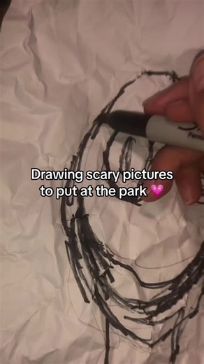 Drawing Scary Art for Kids at the Park