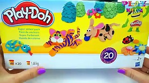 Learning colors with 20 Play-Doh | Unboxing 20 Play-Doh for kids | Play kids