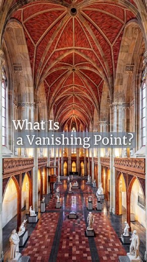 Art History Log on Instagram: "What is a vanishing point? There’s actually a bit of science behind this idea, so here’s a quick and simple way to think about it 👇 In painting, a vanishing point is where parallel lines seem to meet in the distance, creating the illusion of depth and realism on a flat surface. Some paintings even use more than one vanishing point to make scenes feel more dynamic and lifelike. Artists use it to guide our eyes through a scene, like a road disappearing into the hori