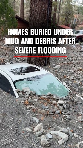 Fox News on Instagram: "WATCH: Emergency crews in California released video showing homes and vehicles buried under mud and debris left behind by flash flooding and mudflows in San Bernardino County."