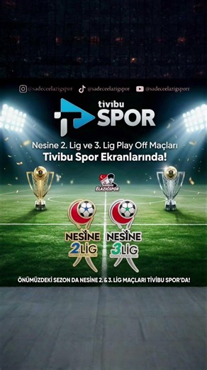 Nesine 2. Lig ve 3. Lig Play Off maçları Tivibu Spor ekranlarından yayınlanacak!