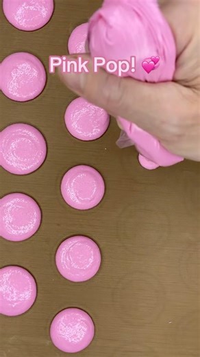 Part 6: Piped these bright pink macarons… #pinkpop #macarons #process #bakinglove #sweet #food