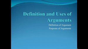 Definition and Uses of Argument