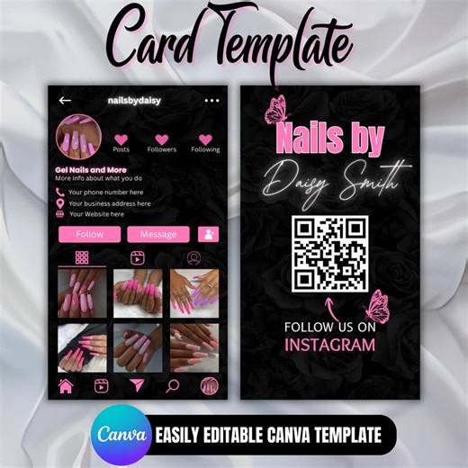 Editable Minimalist QR Code Business Card Template, Elegant Business Card, Modern Double Sided Business Card, DIY Simple, Canva Editable - Etsy