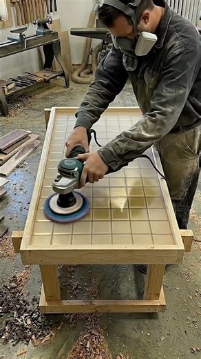 AMAZING Gold Grid Epoxy Table Build! #Shorts