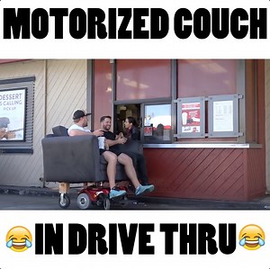 3.3M views · 1K reactions | Took my motorized couch to Drive Thrus with Furious Pete  | Alex Mandel | Facebook