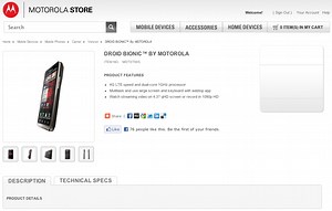 Droid Bionic earns official spot on Motorola Store