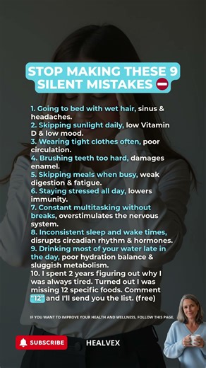 🚫 These “small” habits drain you quietly. #healthyhabits #wellnesstips #longevity