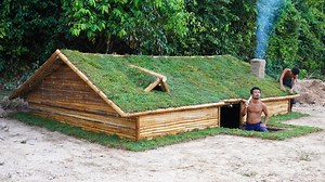 29 Days Building an Underground House with a Decorated Living Room