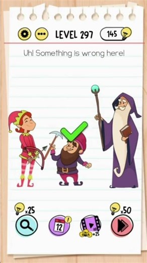 Brain Test Level 297 Answer | Uh something is wrong here