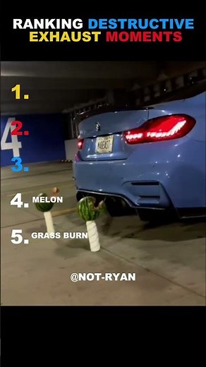 Ranking Destructive Exhaust Moments 🚗💥 #1 is LEGENDARY#shorts #viral #ranking