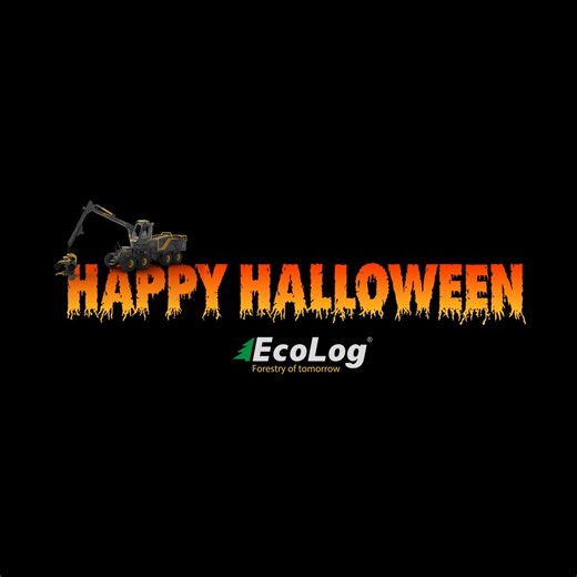 Eco Log wishes you a truly foresty Halloween! 🌲💀 Keep your chains sharp and your lights on… it’s dark out there in the woods. Eco Log önskar en riktigt skoglig Halloween! 🌲💀 Håll kedjorna vassa och lamporna tända… det är mörkt där ute i skogen. #ecolog #ecologforestry #forestryoftomorrow #halloween #skogsmaskiner #forestmachines | Eco Log